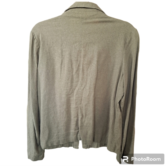 Maurices Ladies Army Olive Green Jacket Shacket 57% Linen 43% Rayon Size M - Picture 2 of 7